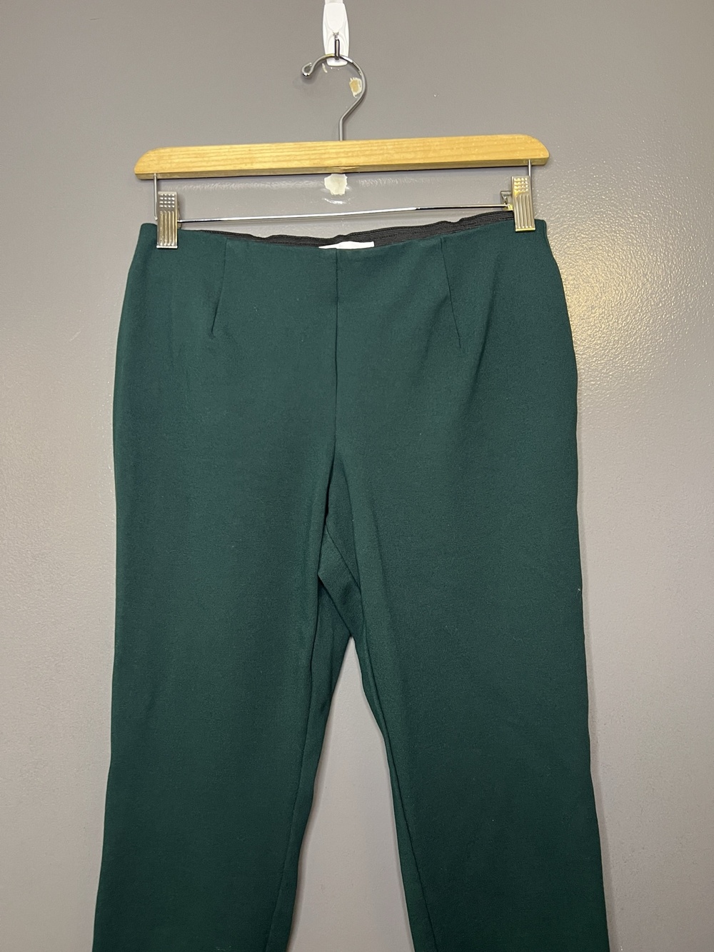 Calvin Klein Pants Womens 8 Green Ponte Slim Leg Pull On Stretch Dress Work